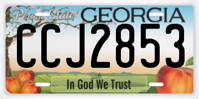 GA license plate CCJ2853