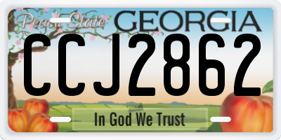 GA license plate CCJ2862