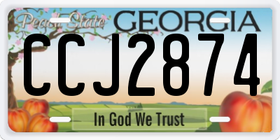 GA license plate CCJ2874