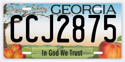GA license plate CCJ2875