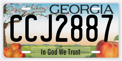 GA license plate CCJ2887