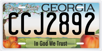 GA license plate CCJ2892