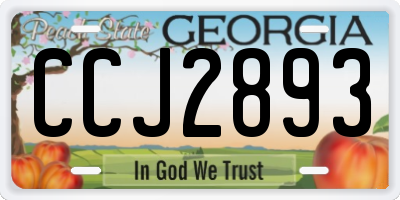 GA license plate CCJ2893