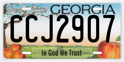 GA license plate CCJ2907