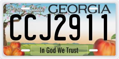 GA license plate CCJ2911