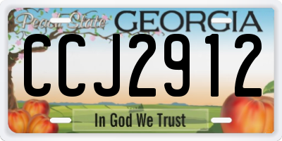 GA license plate CCJ2912