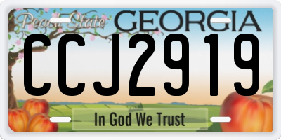 GA license plate CCJ2919