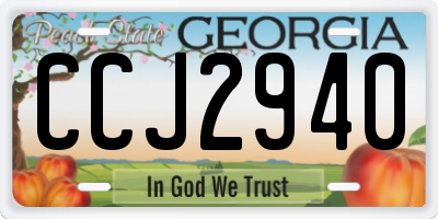 GA license plate CCJ2940