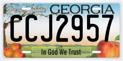 GA license plate CCJ2957