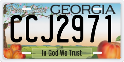 GA license plate CCJ2971