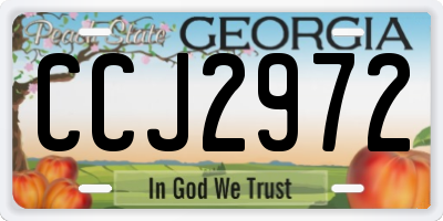 GA license plate CCJ2972