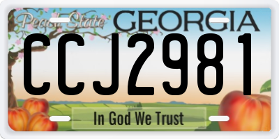 GA license plate CCJ2981