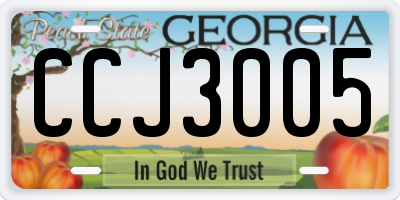GA license plate CCJ3005