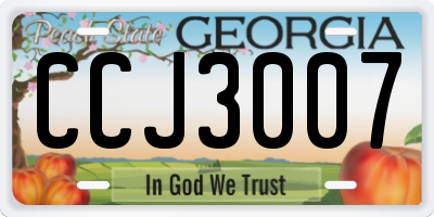GA license plate CCJ3007