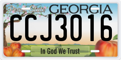 GA license plate CCJ3016