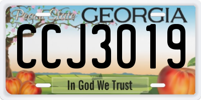 GA license plate CCJ3019