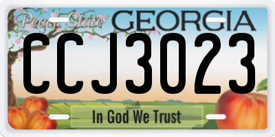 GA license plate CCJ3023