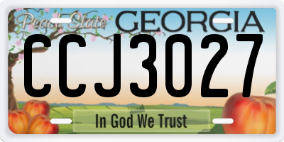 GA license plate CCJ3027