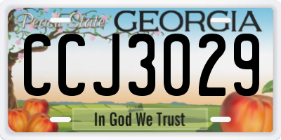 GA license plate CCJ3029