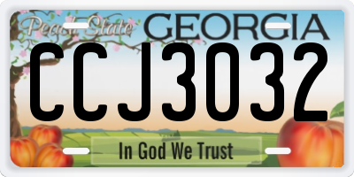 GA license plate CCJ3032