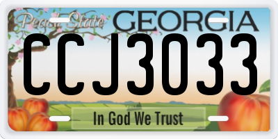 GA license plate CCJ3033