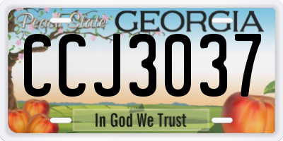GA license plate CCJ3037
