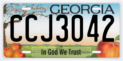 GA license plate CCJ3042