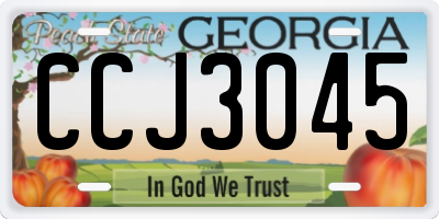 GA license plate CCJ3045