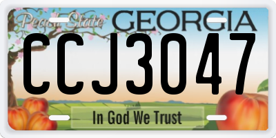 GA license plate CCJ3047