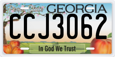 GA license plate CCJ3062