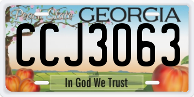 GA license plate CCJ3063