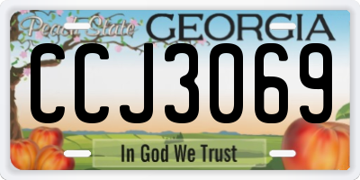 GA license plate CCJ3069