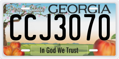 GA license plate CCJ3070