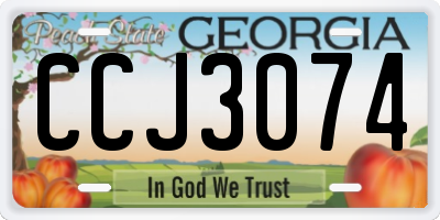 GA license plate CCJ3074