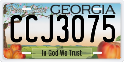 GA license plate CCJ3075