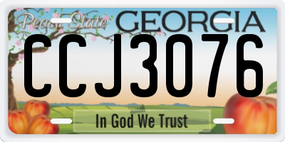 GA license plate CCJ3076