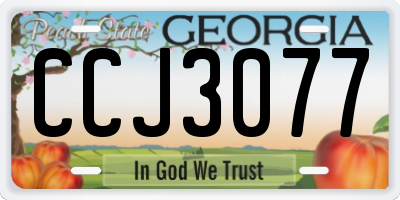 GA license plate CCJ3077