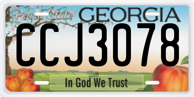 GA license plate CCJ3078