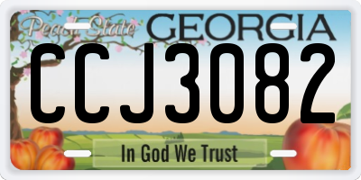 GA license plate CCJ3082