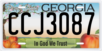 GA license plate CCJ3087