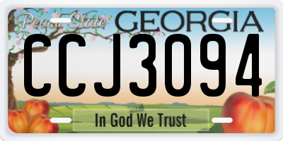 GA license plate CCJ3094