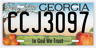 GA license plate CCJ3097