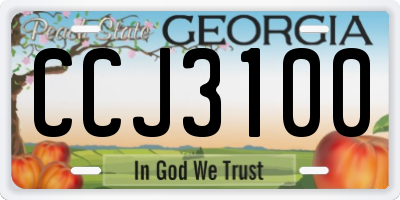GA license plate CCJ3100