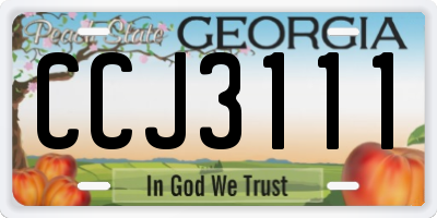 GA license plate CCJ3111