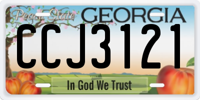 GA license plate CCJ3121