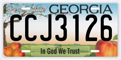 GA license plate CCJ3126