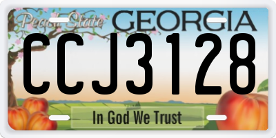 GA license plate CCJ3128