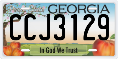 GA license plate CCJ3129