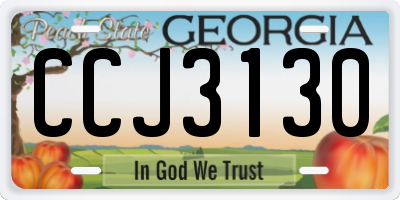 GA license plate CCJ3130