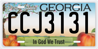 GA license plate CCJ3131